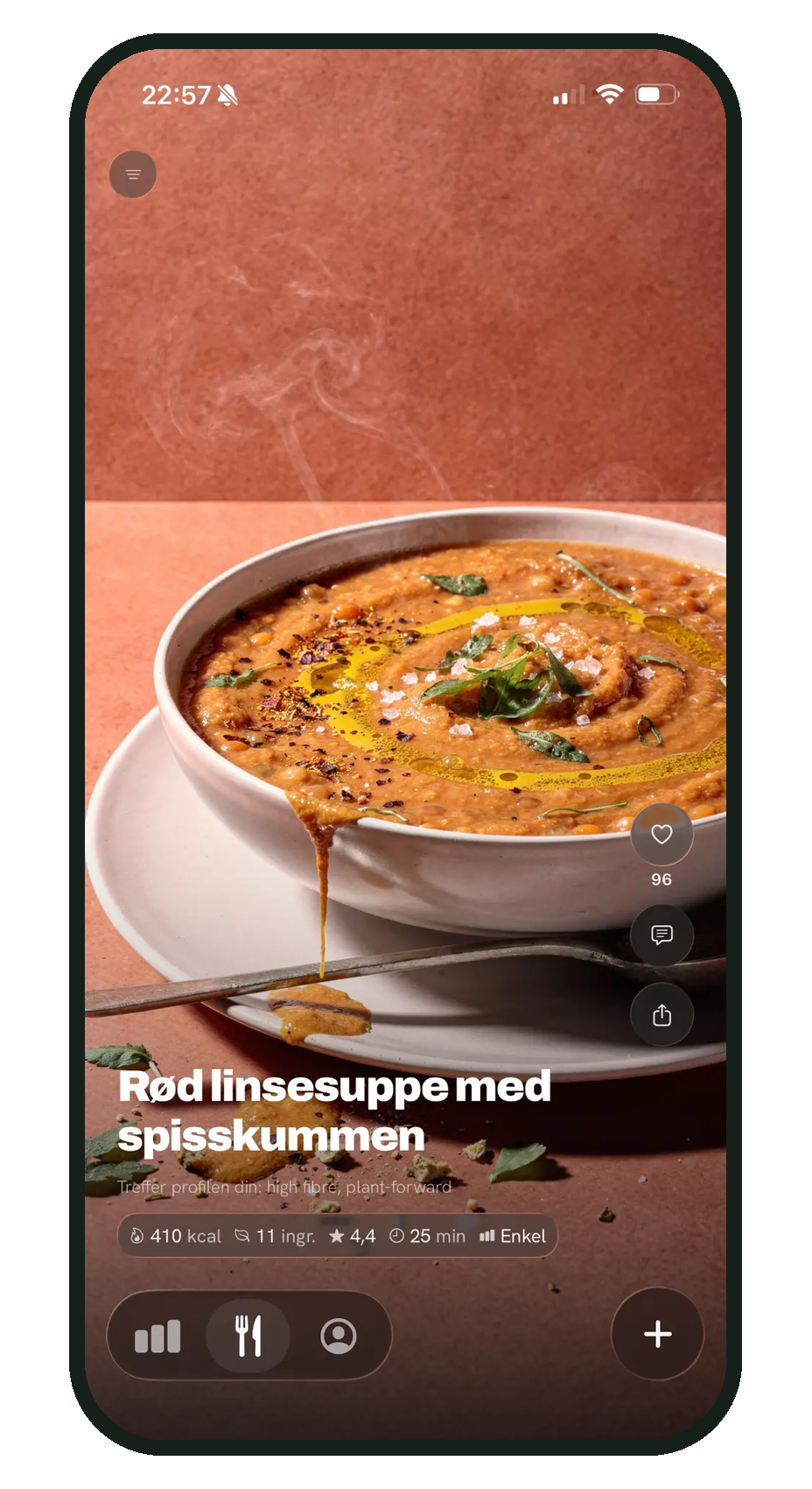 Oppskriftsforslag i Vegiano-appen